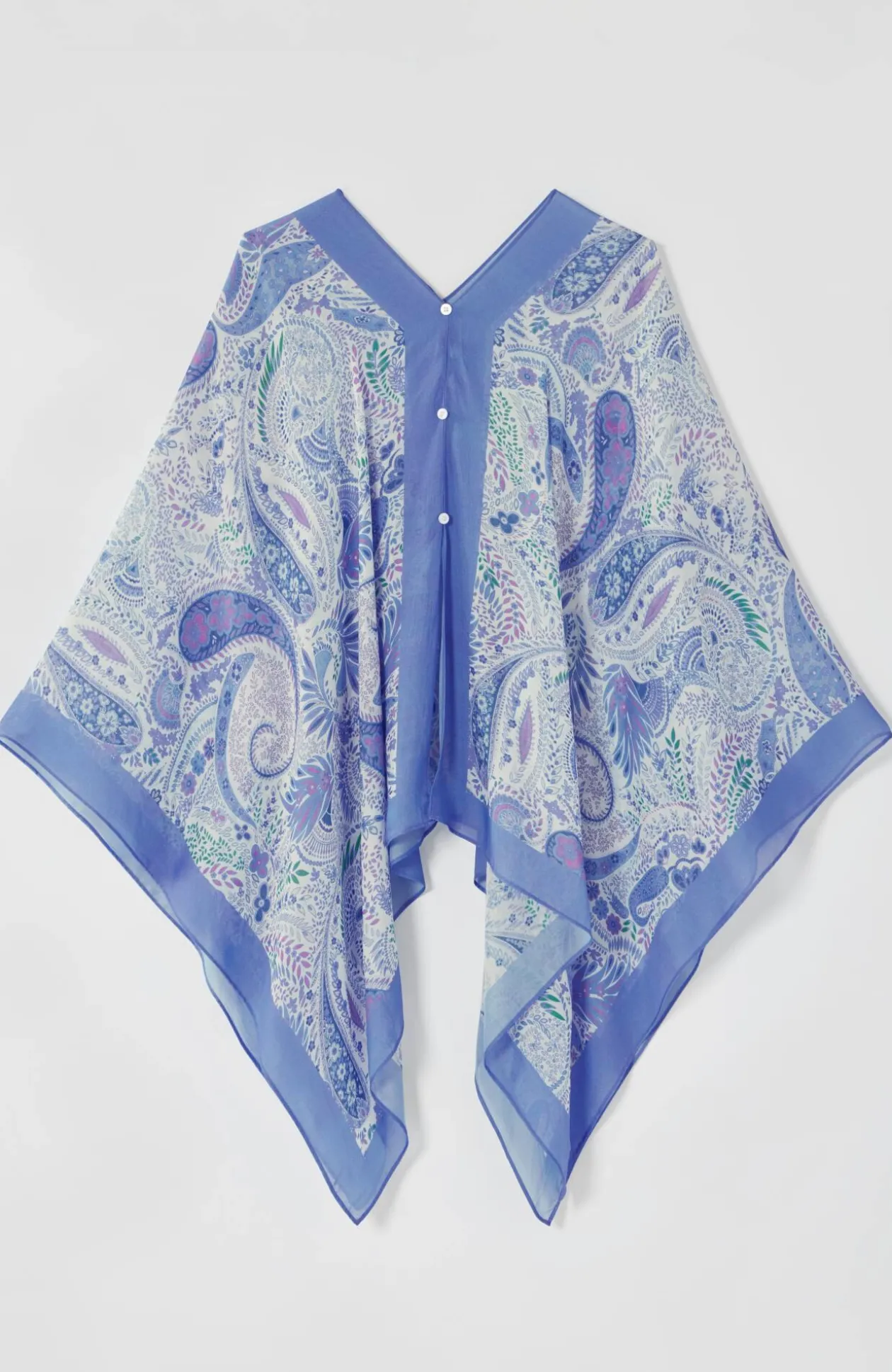 Two-Way Paisley-Printed Poncho