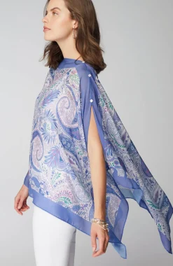Two-Way Paisley-Printed Poncho