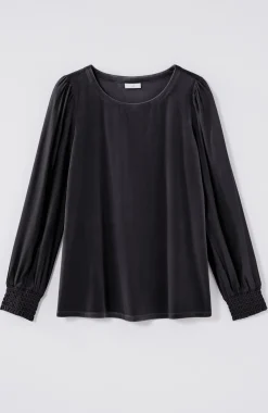 Velour Mixed-Media Top