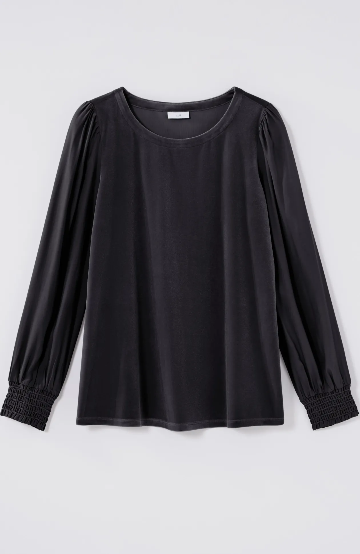 Velour Mixed-Media Top