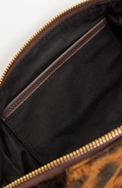Velvet Leopard-Printed Bag