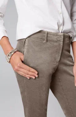 Velveteen-Stretch Slim-Leg Pants