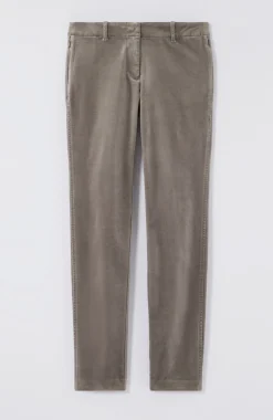 Velveteen-Stretch Slim-Leg Pants