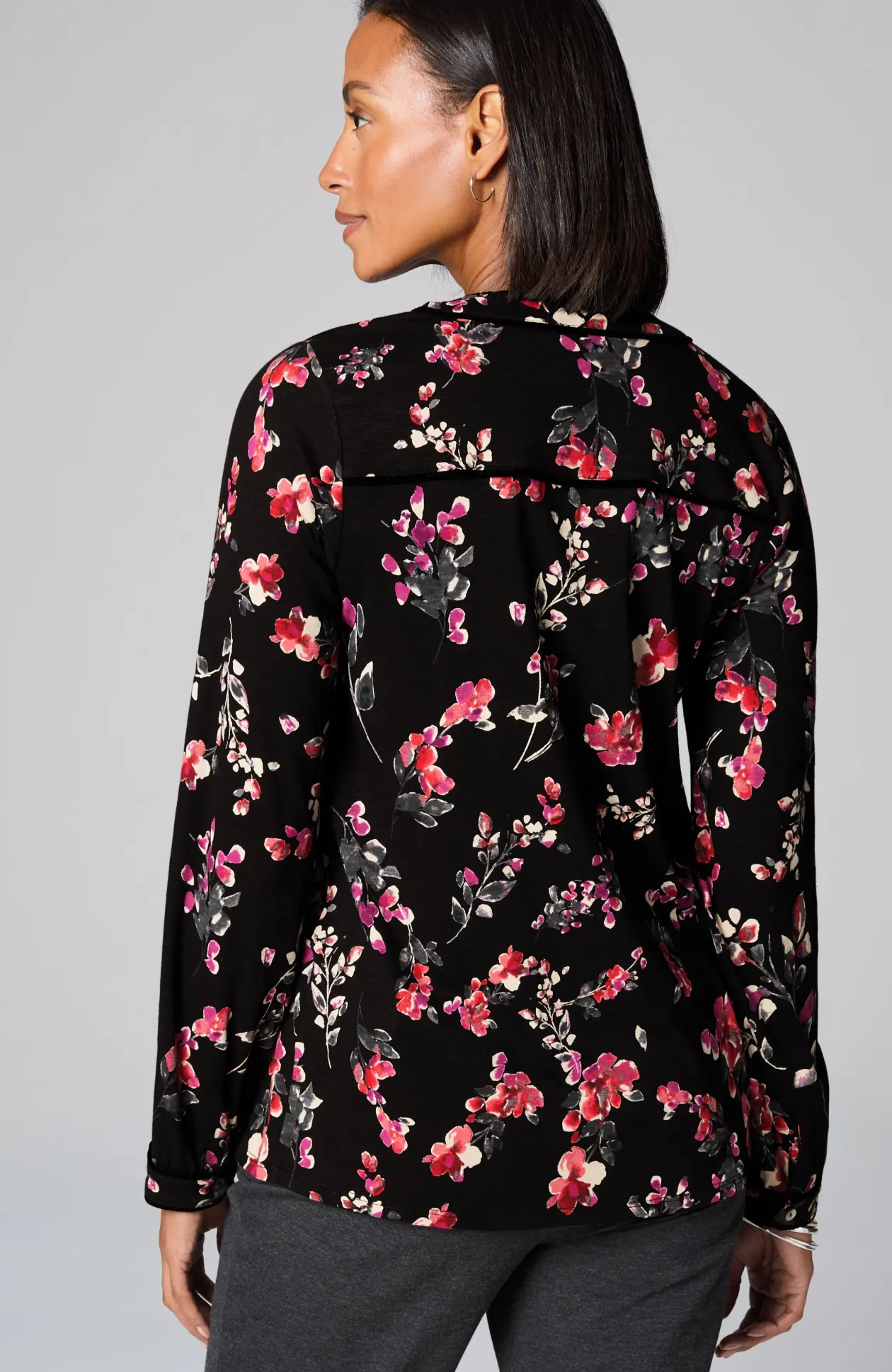 Velvet-Piped Top