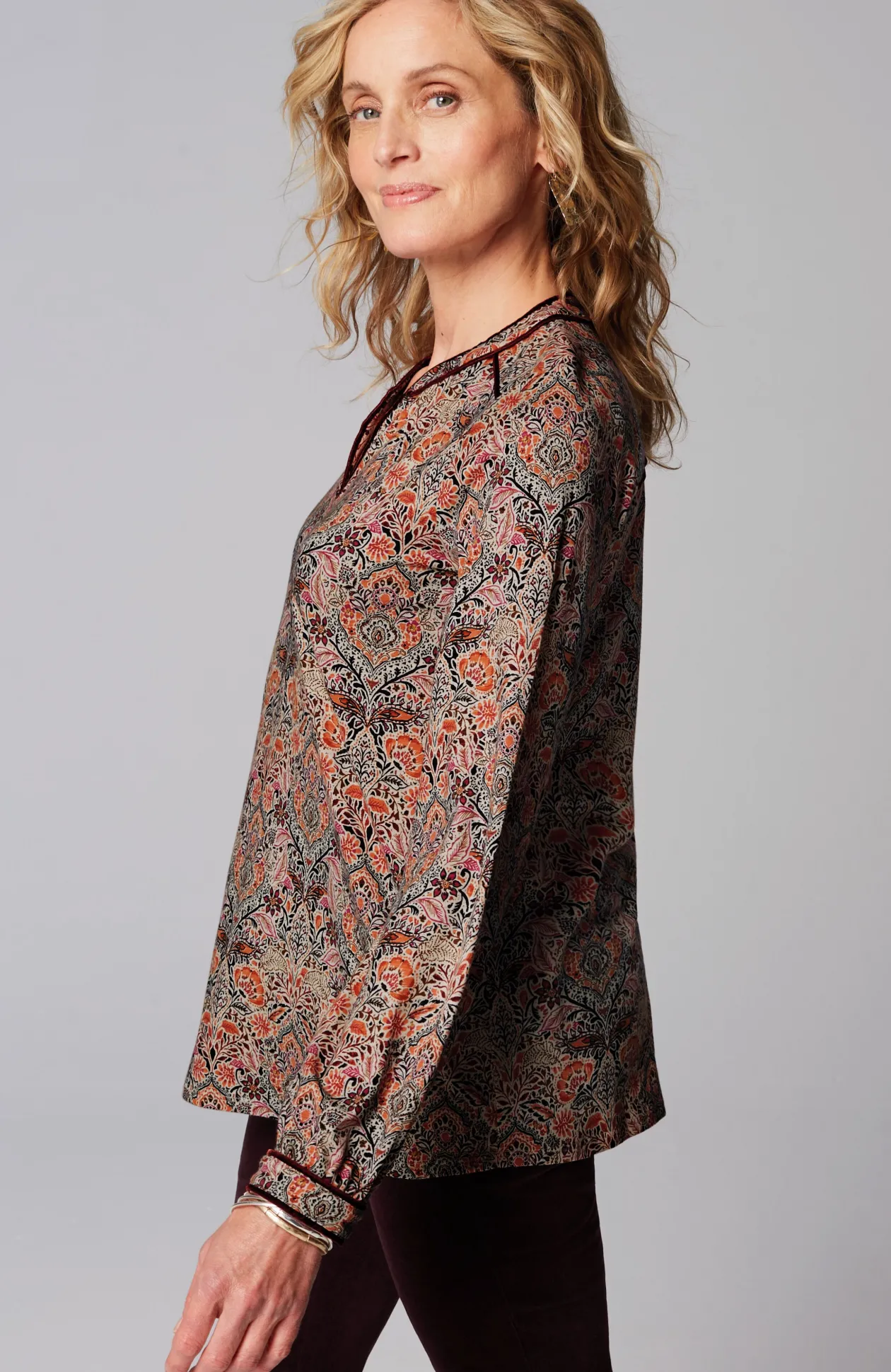 Velvet-Piped Top