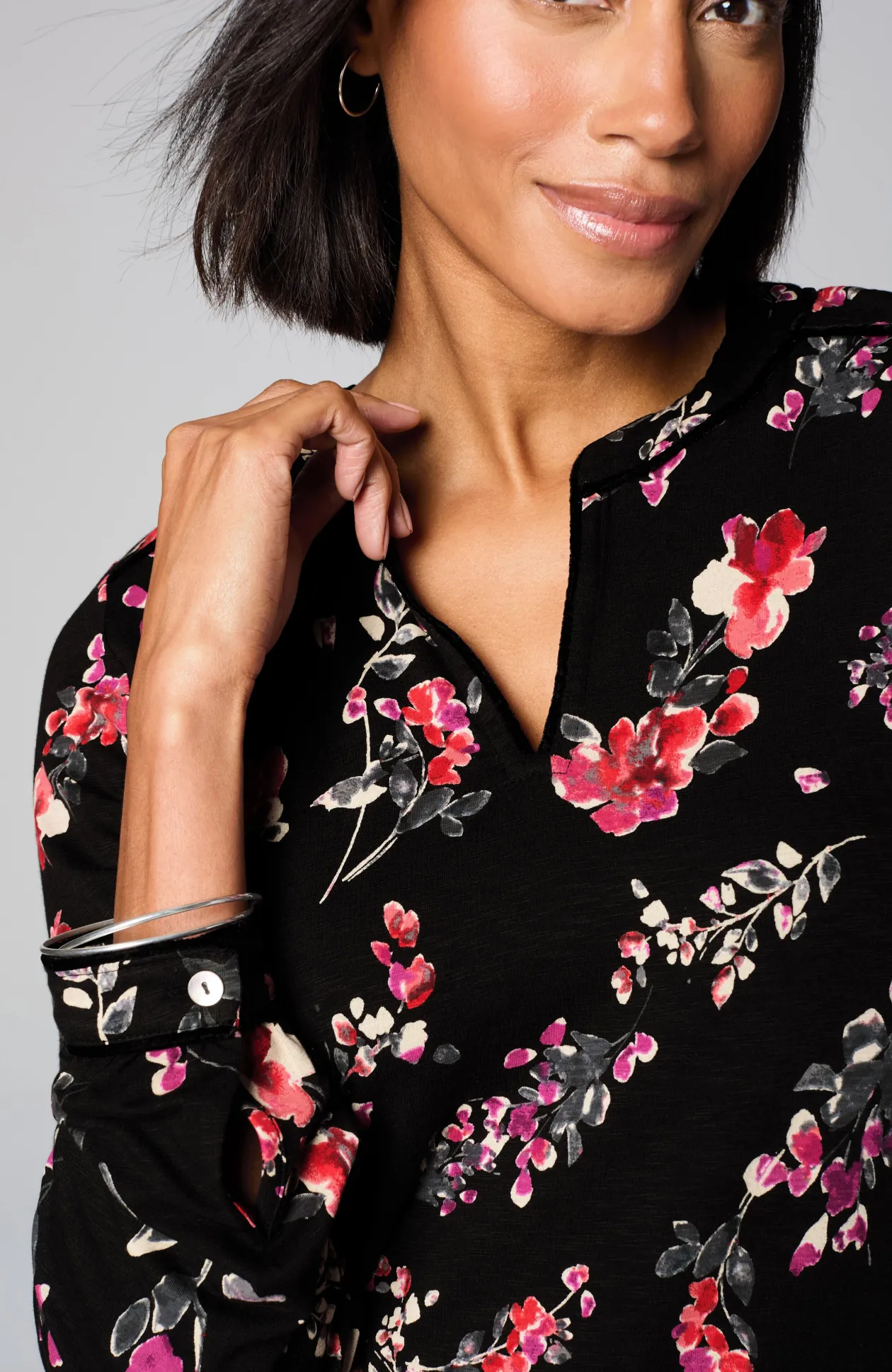 Velvet-Piped Top