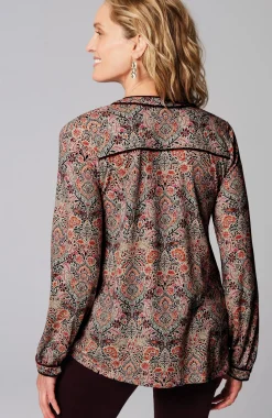 Velvet-Piped Top