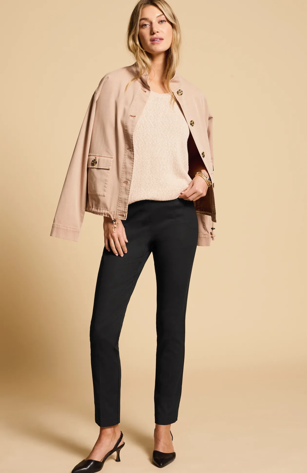 Versatile Cotton-Stretch Slim-Leg Pants