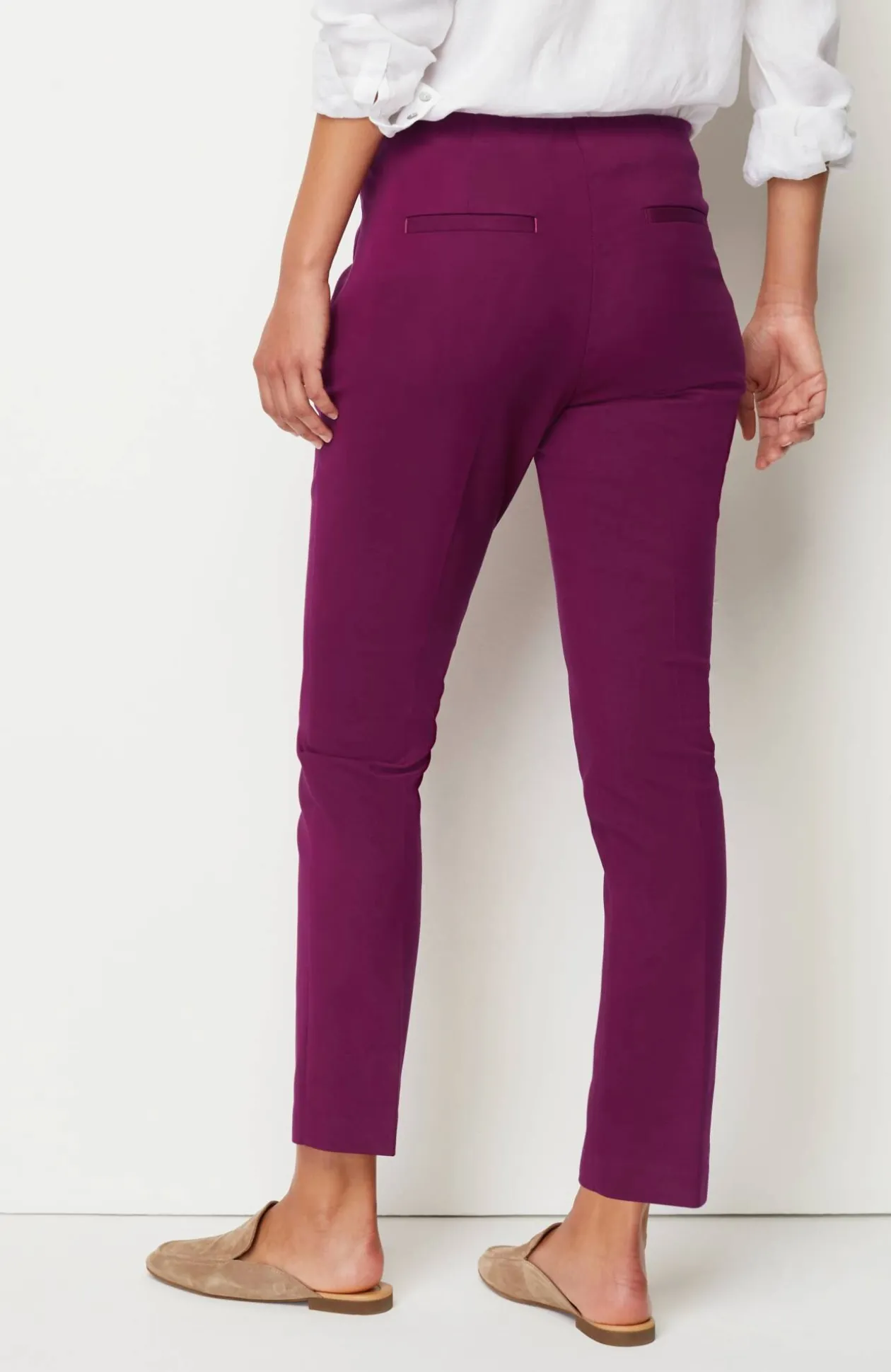 Versatile Cotton-Stretch Slim-Leg Pants