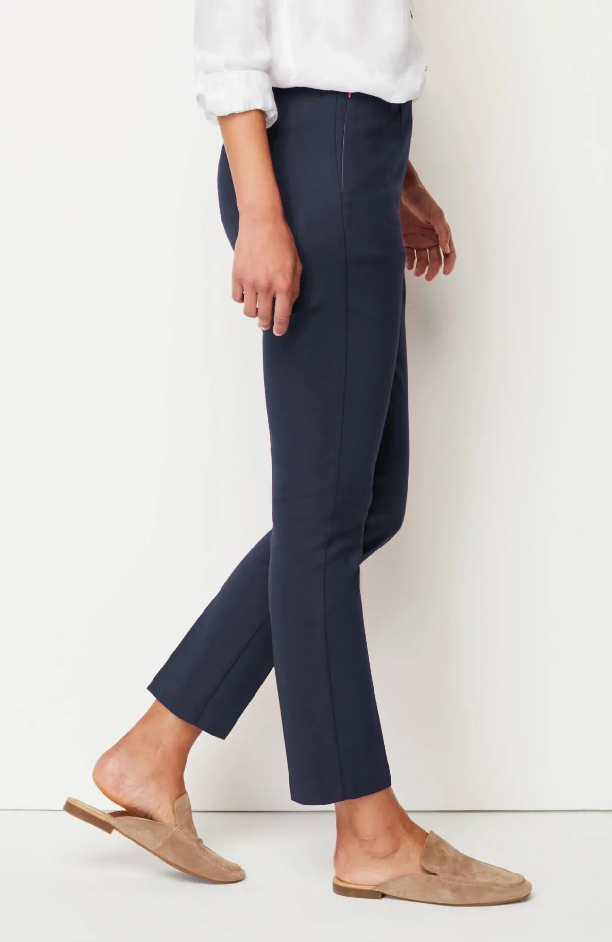 Versatile Cotton-Stretch Slim-Leg Pants