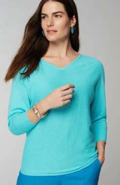 V-Neck Dolman Pullover Sweater