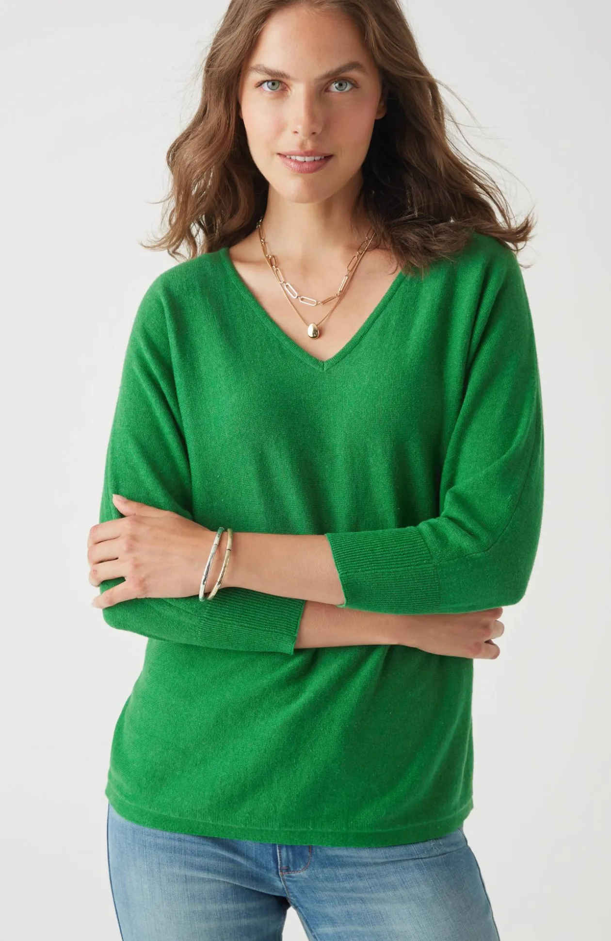 V-Neck Dolman Pullover Sweater