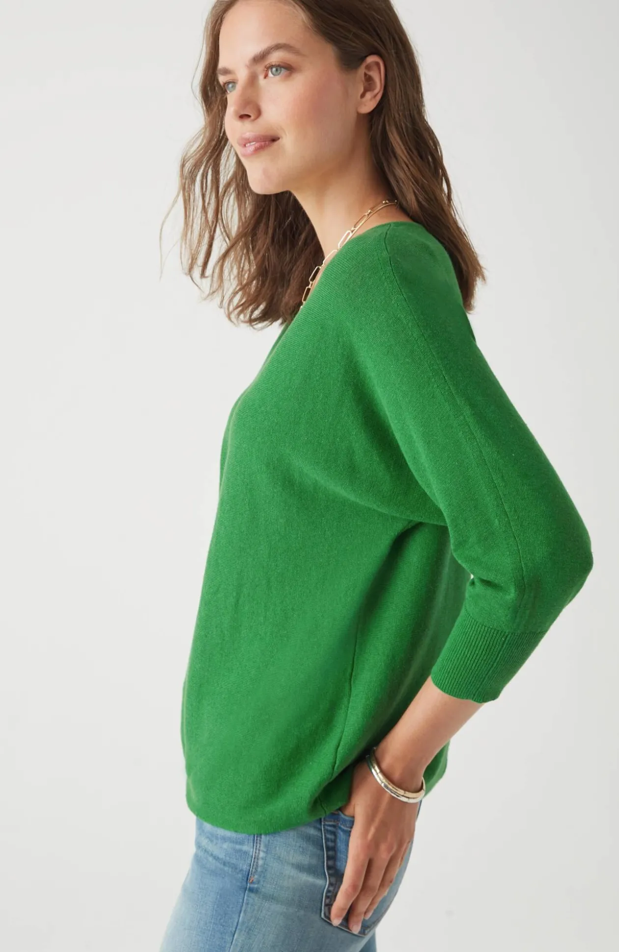 V-Neck Dolman Pullover Sweater