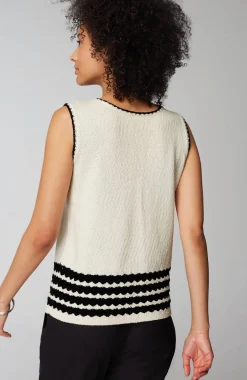 Wavy-Stripes Textured Sweater