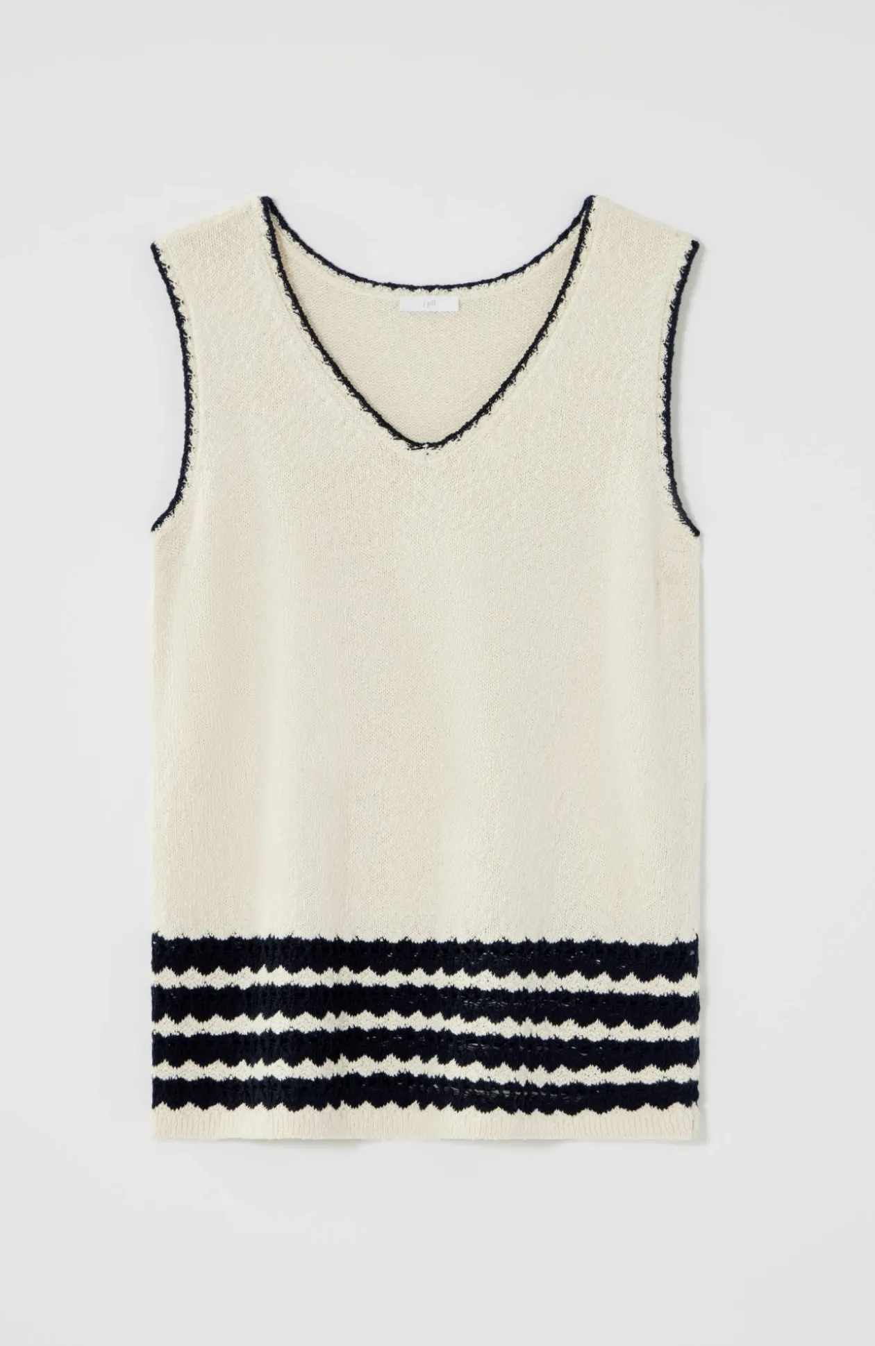 Wavy-Stripes Textured Sweater