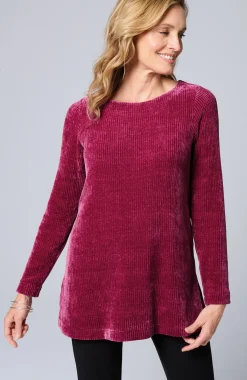 Wearever Boat-Neck Chenille Tunic