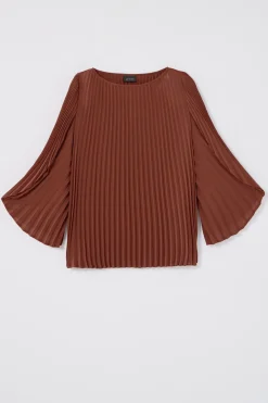 Wearever Boat-Neck Pleated Top