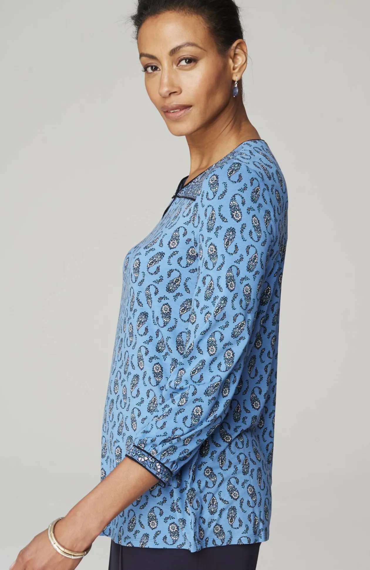 Wearever Border-Yoke Top