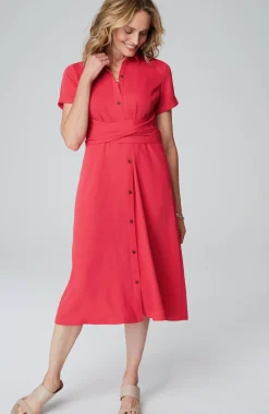 Wearever Button-Front Belted Shirtdress