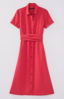 Wearever Button-Front Belted Shirtdress