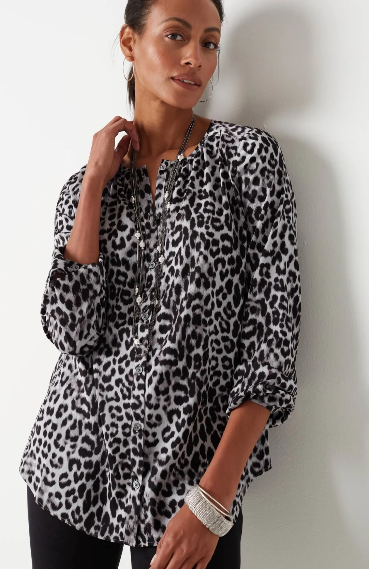 Wearever Button-Front Blouse