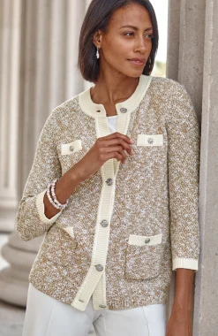 Wearever Contrast-Trimmed Sweater-Jacket