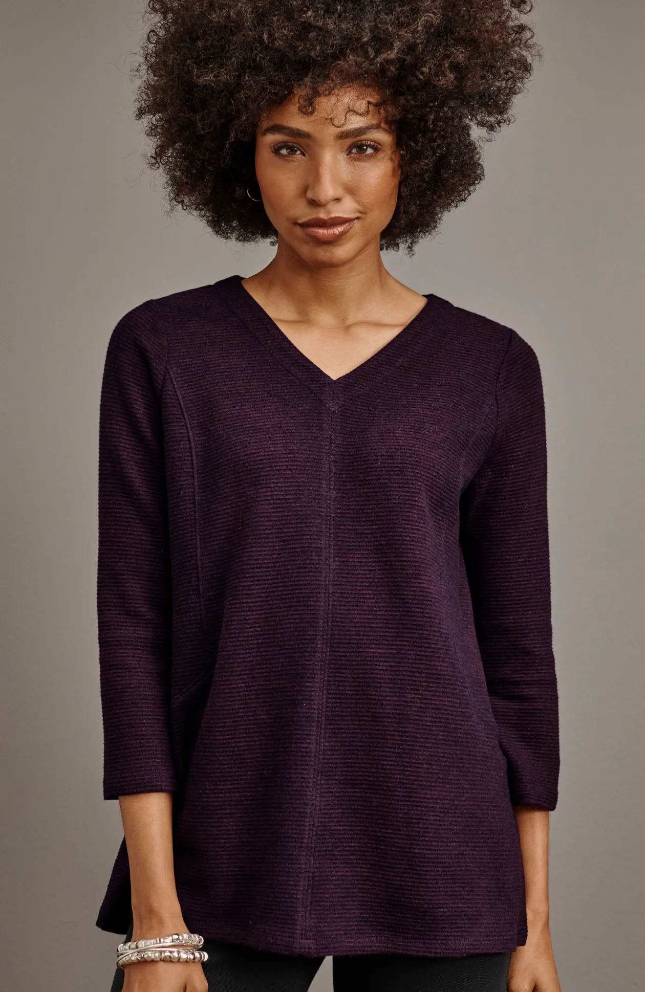 Wearever Double V-Neck Ottoman Top