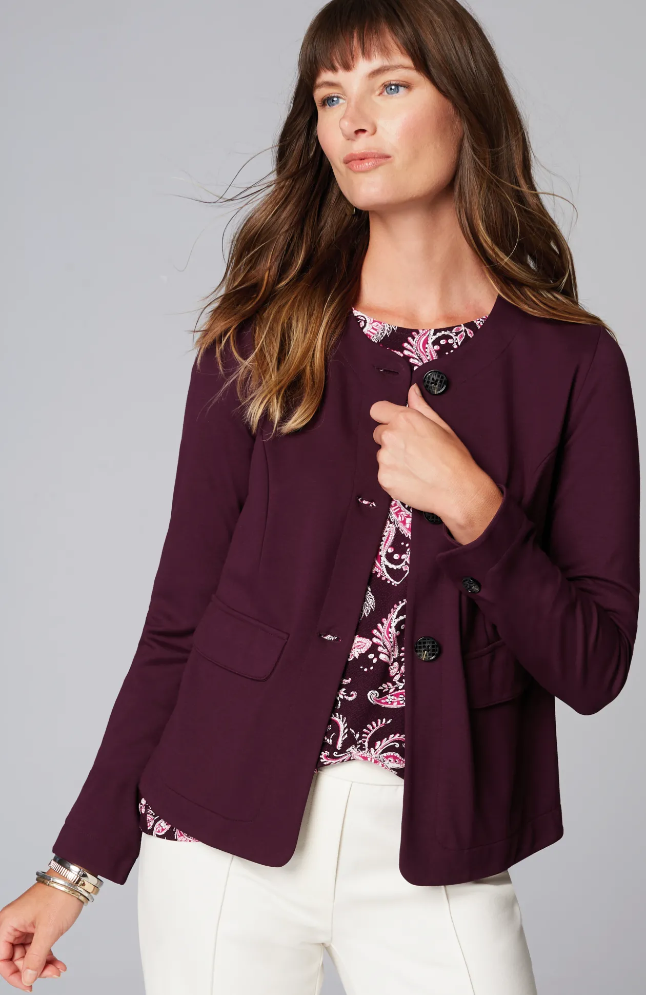 Wearever Double-Face Jersey 3-Button Jacket