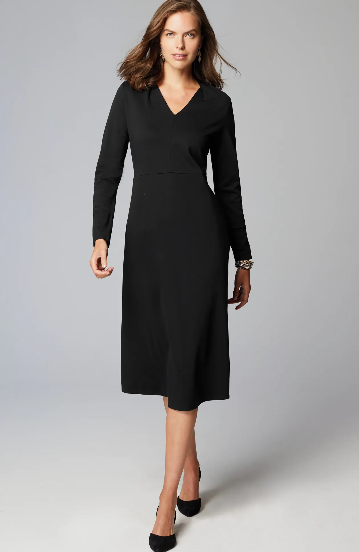 Wearever Double-Face Jersey Fit-And-Flare Dress