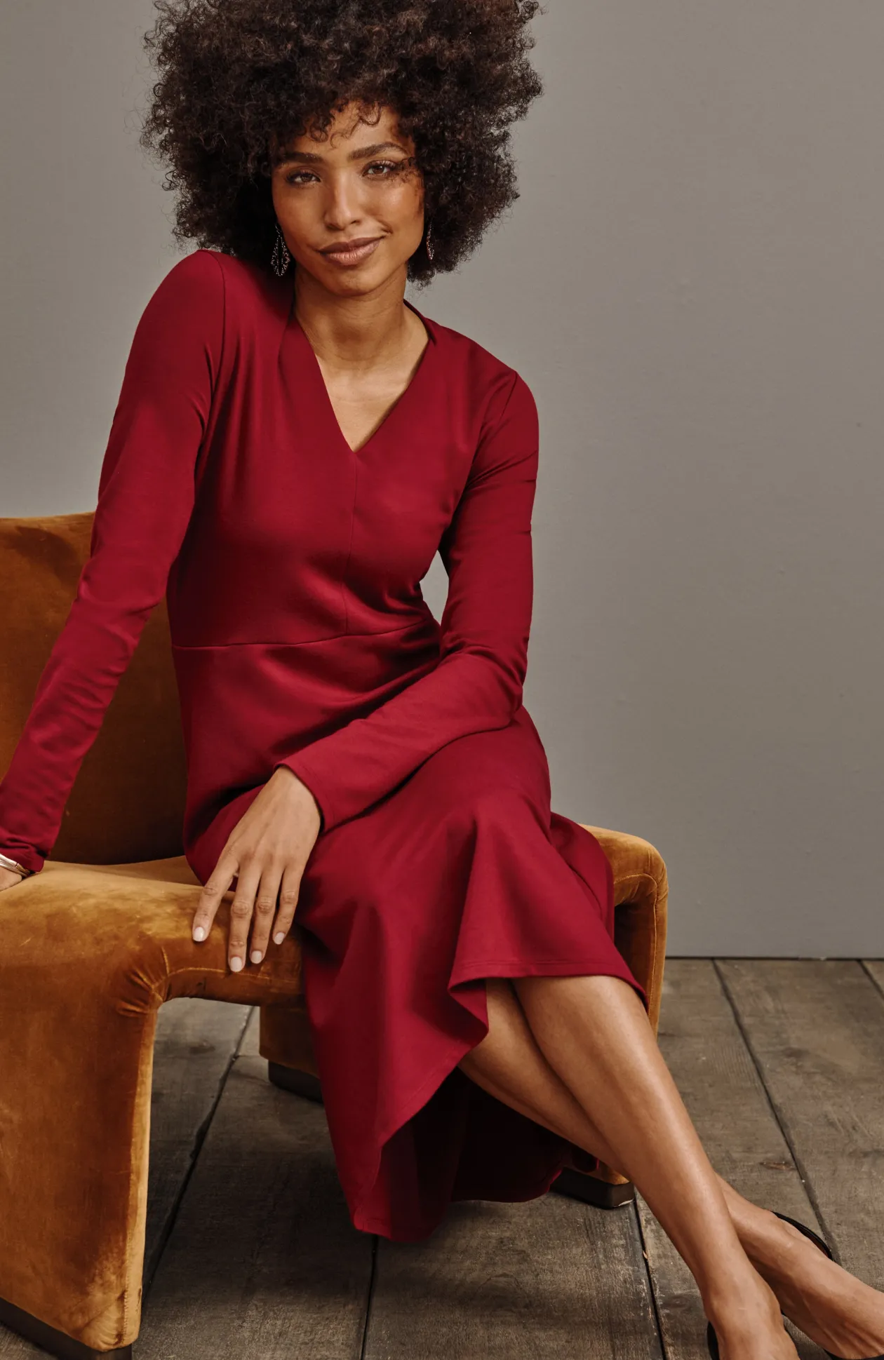 Wearever Double-Face Jersey Fit-And-Flare Dress
