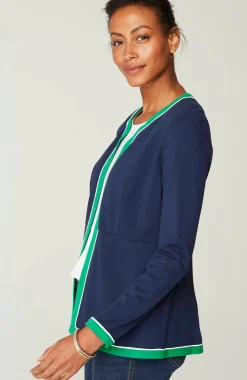 Wearever Double-Face Jersey Contrast-Trim Jacket