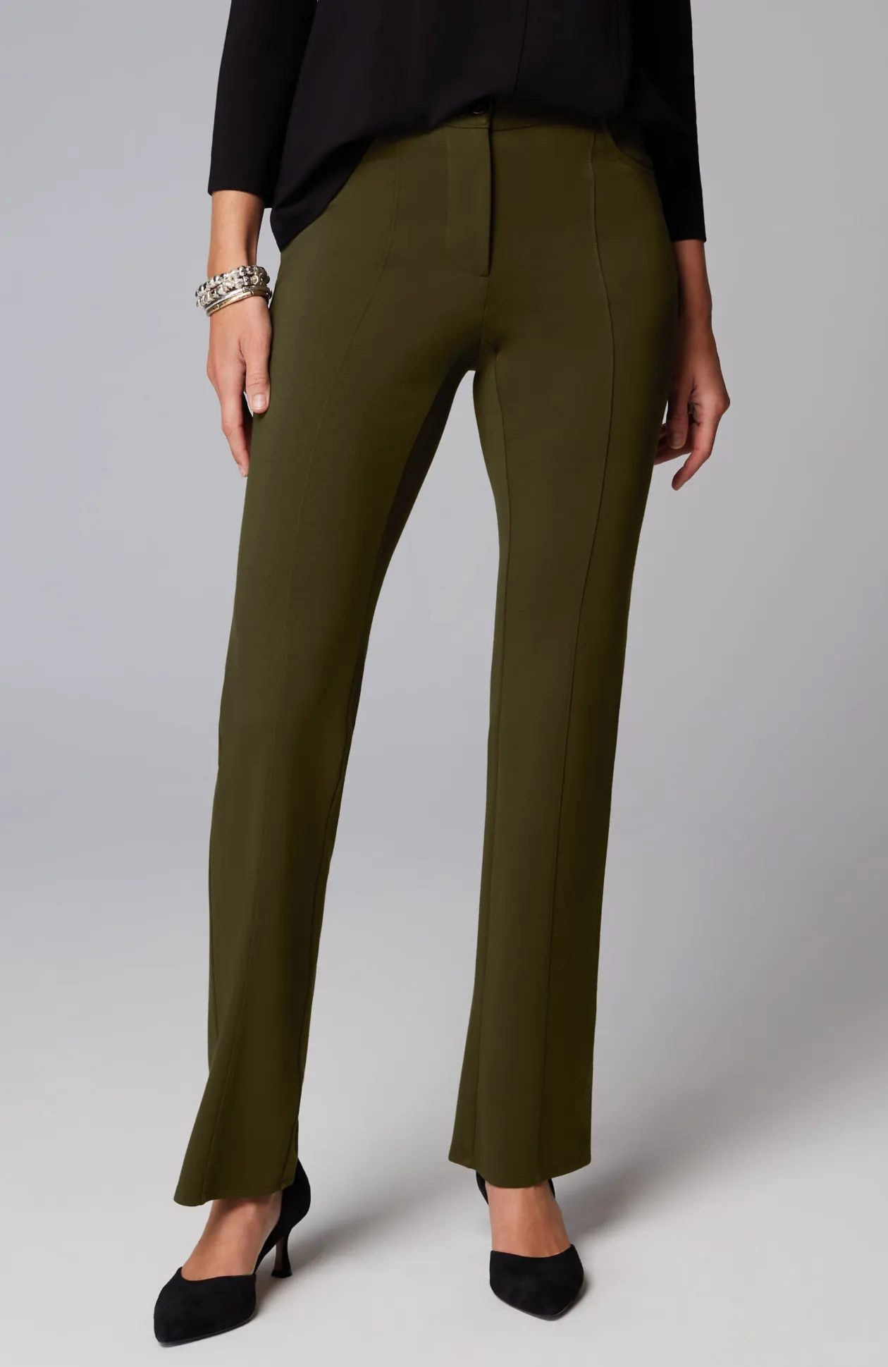 Wearever Double-Face Jersey Boot-Cut Trousers