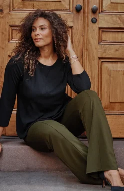 Wearever Double-Face Jersey Boot-Cut Trousers