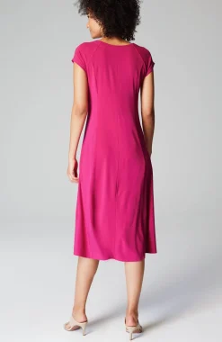 Wearever Draped Cap-Sleeve Dress