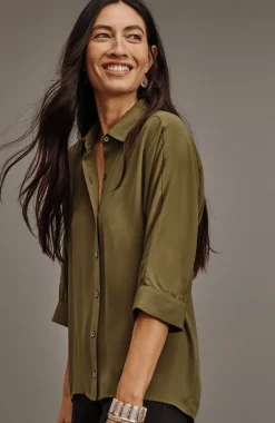 Wearever Easy-Care High-Low Button-Down
