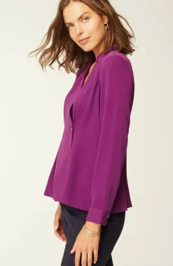 Wearever Easy-Care Pleated One-Button Top
