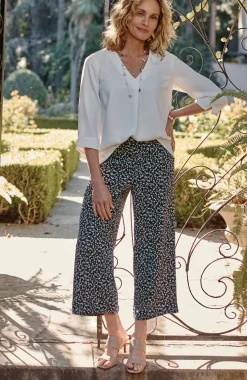 Wearever Easy-Care Woven Wide-Leg Crops