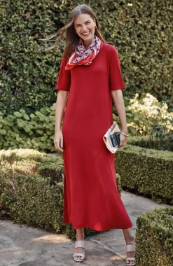 Wearever Elbow-Sleeve Maxi Dress