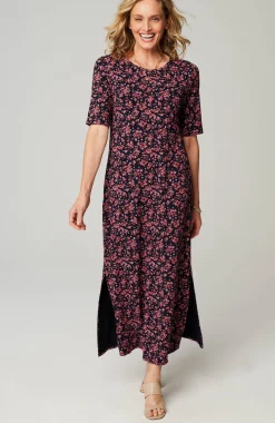 Wearever Elbow-Sleeve Maxi Dress