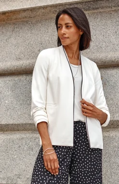 Wearever Piped-Trim Blazer