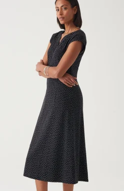 Wearever Seamed Split-Neck Dress