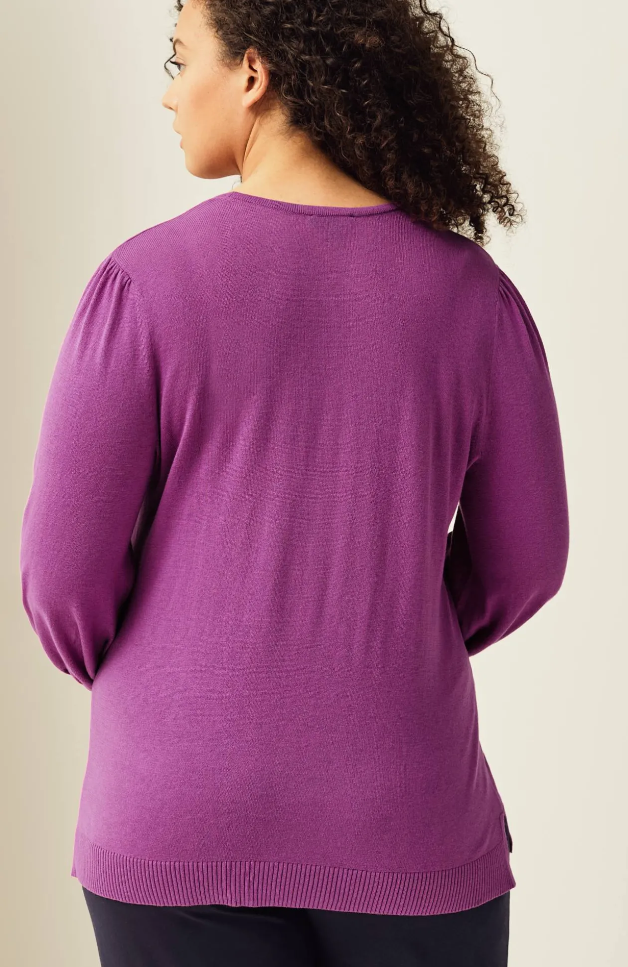 Wearever Silk-Blend Blouson-Sleeve Sweater