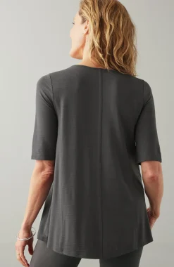 Wearever Slub-Knit Elliptical-Hem Top