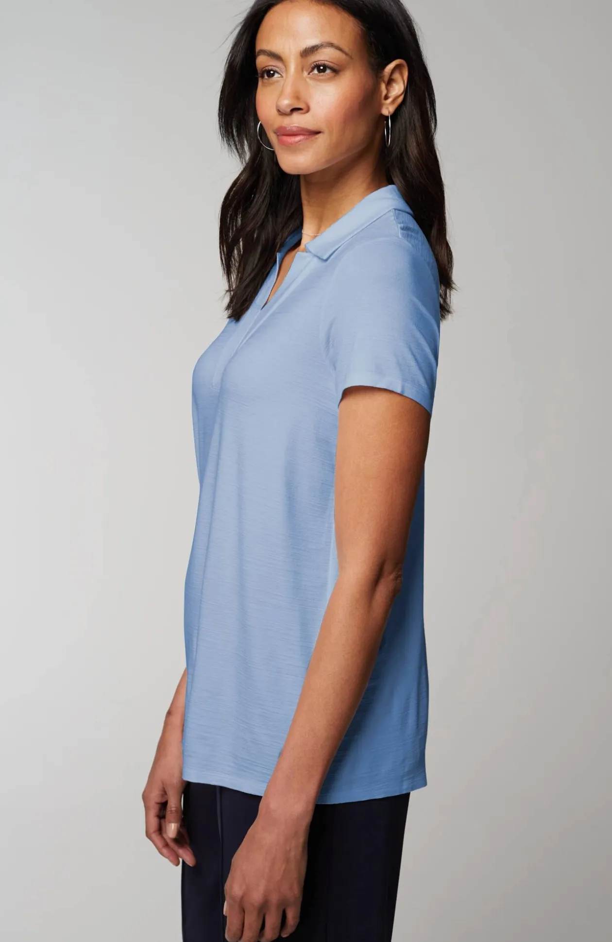 Wearever Slub-Knit Polo Top