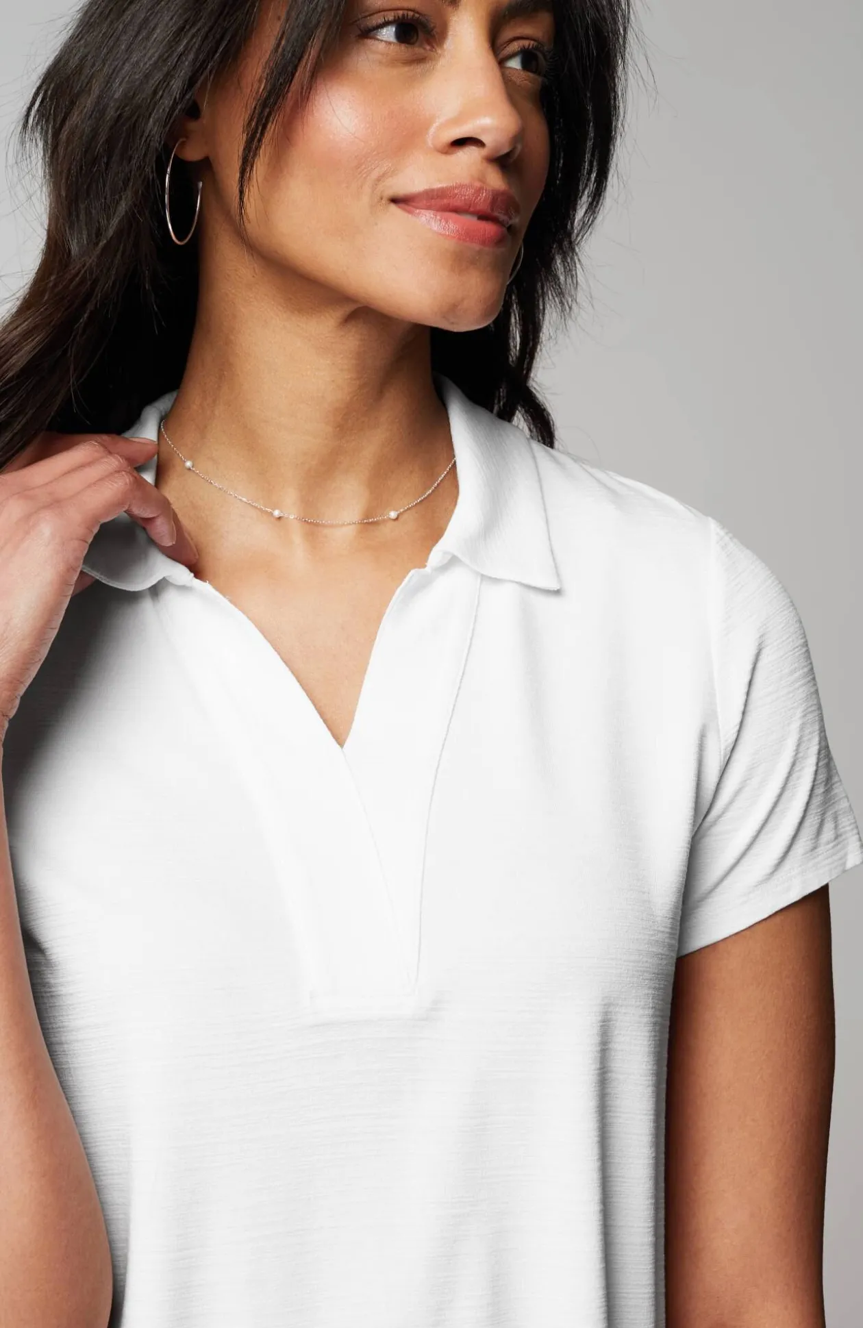 Wearever Slub-Knit Polo Top