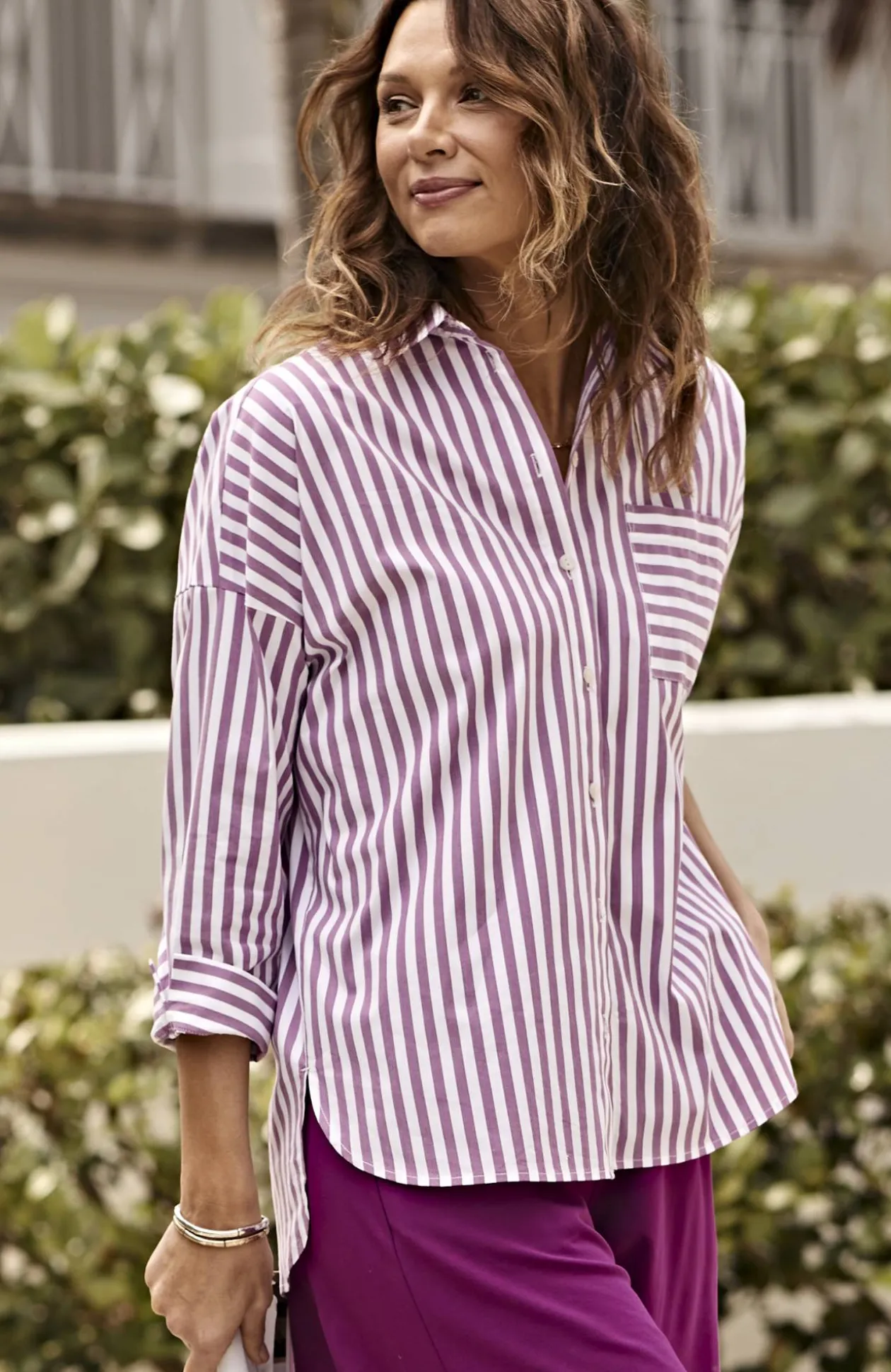 Wearever Stepped-Hem Button-Front Shirt
