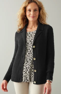 Wearever Textured Collared Cardi