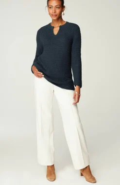 Wearever Textured Split-Neck Sweater