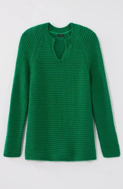Wearever Textured Split-Neck Sweater