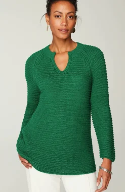 Wearever Textured Split-Neck Sweater